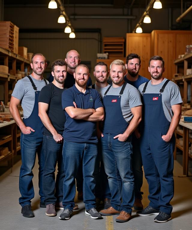 The Outback Kitchens & Cabinetry team of craftsmen in their Port Melbourne workshop.