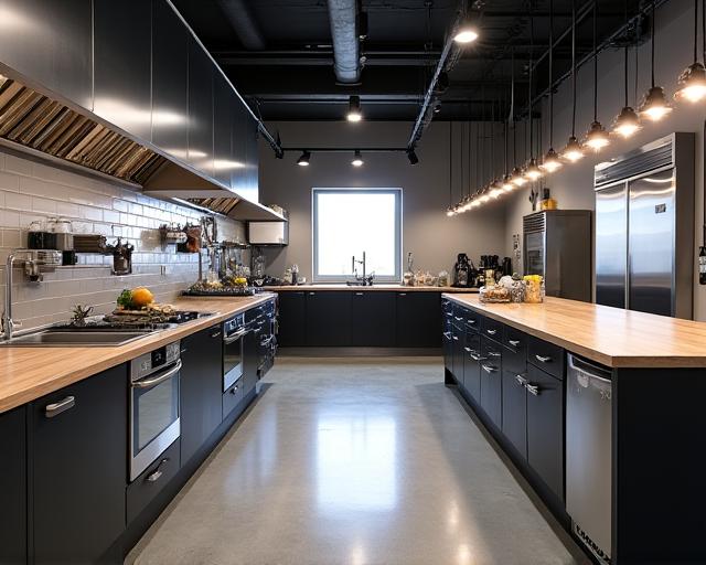 Functional and stylish commercial kitchen fit-out.