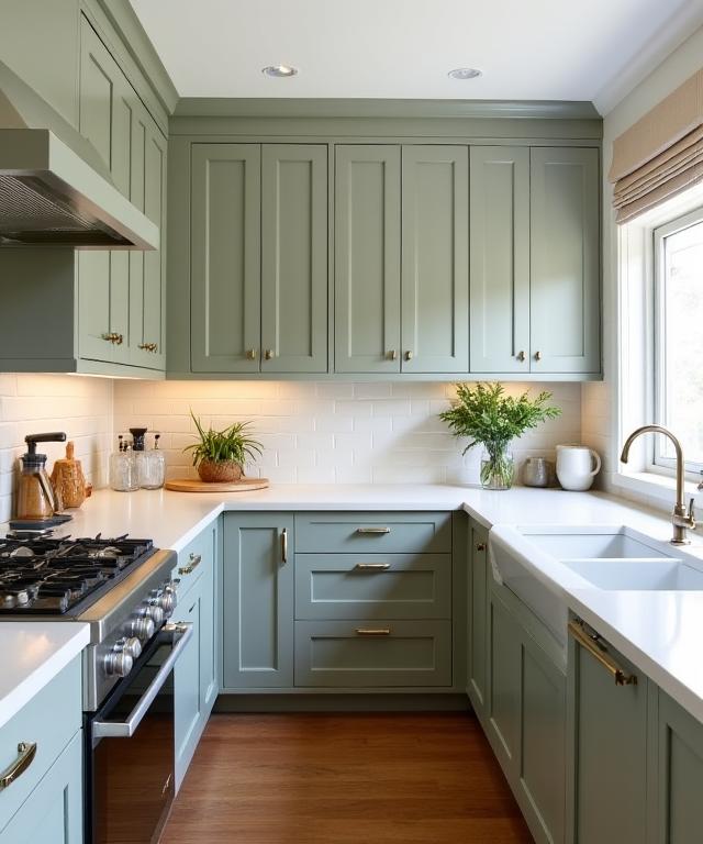 A transformed kitchen in South Yarra with shaker-style doors.